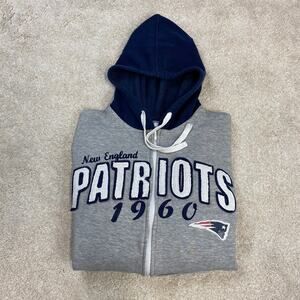NFL New England Patriots 1960 Full Zip Hooded Sweatshirt Size L